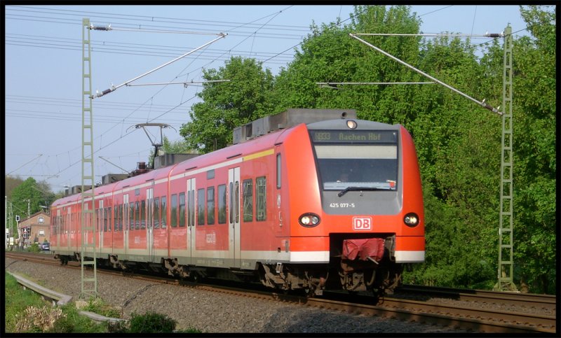 425 077 als Rhein-Niers-Bahn RB11077 nach Aachen am ehem. B�