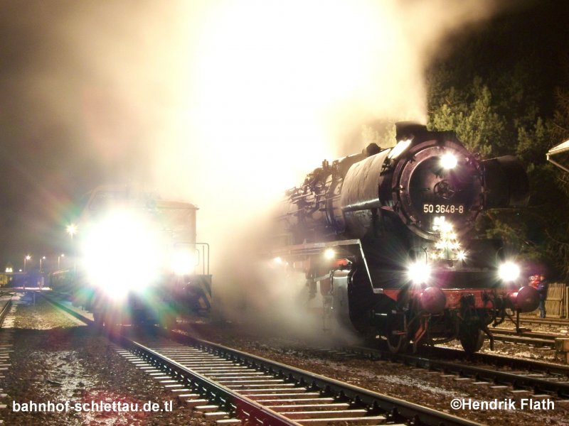Im Bahnhof Schlettau konnten am Abend des 15.12.2007 106 992-1