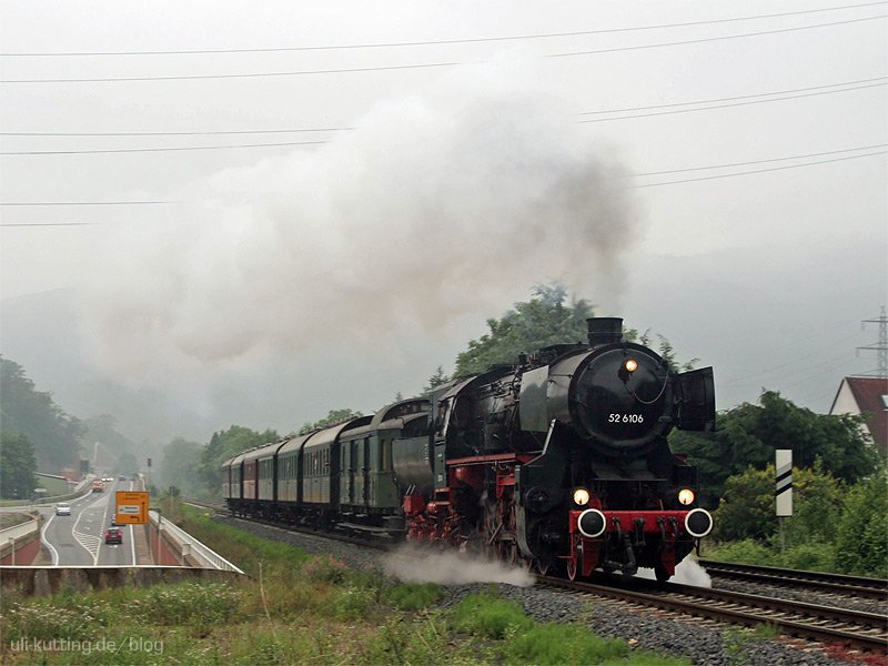 150 years Lahn Valley Railway. 52 just before 6106 on
