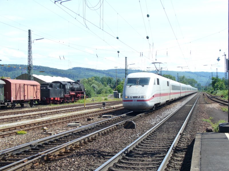 ICE 373 Berlin Ostbf. rushes through Etling West. 17 June