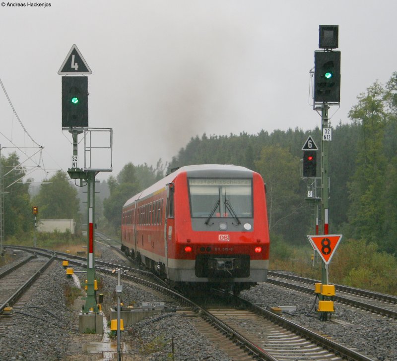 611 515-8 verl�sst Trossingen DB als RE 22313 nach Neustadt(Schwarzw)