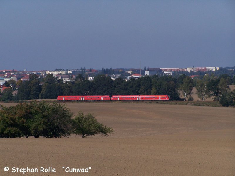 RE1 von Dresden Hbf nach G�rlitz kurz hinter Bautzen (28.09.2008)