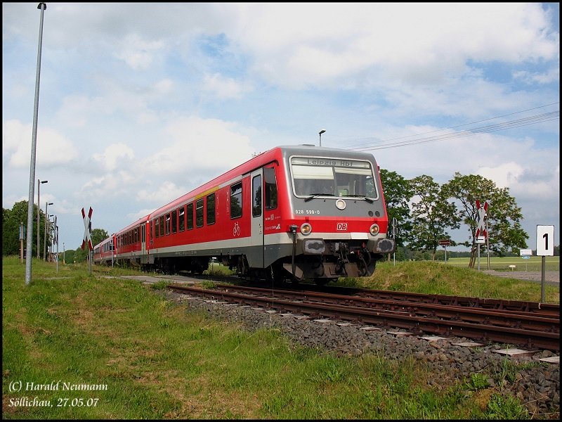 628 599 der Burgenlandbahn ist am 27.05.07 eines der Fahrzeuge