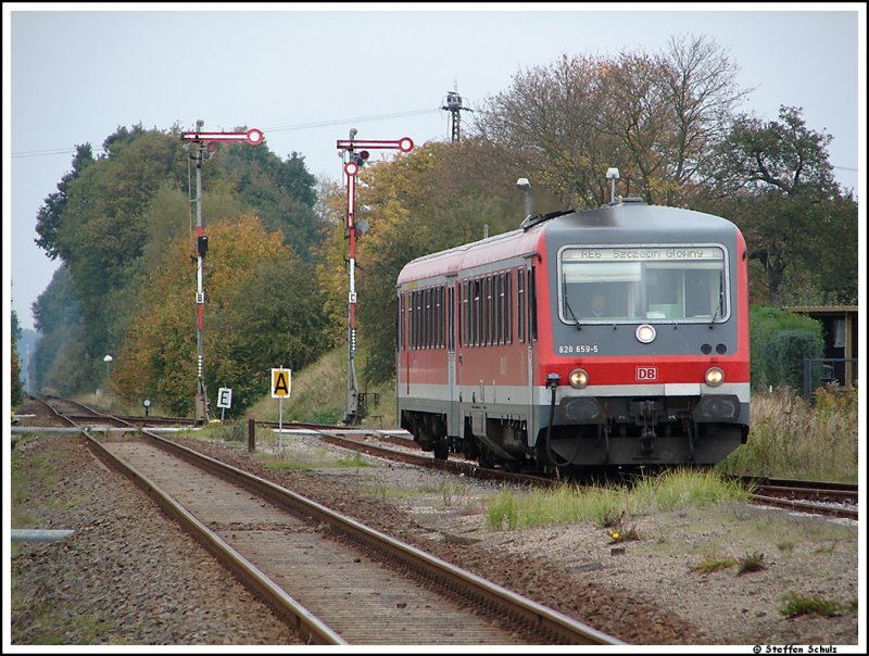 628 659 mit dem RE6 aus Richtung Stavenhagen nach Szczecin