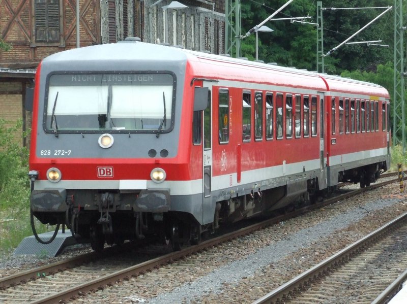 VT 628 272 parked on a siding in the station