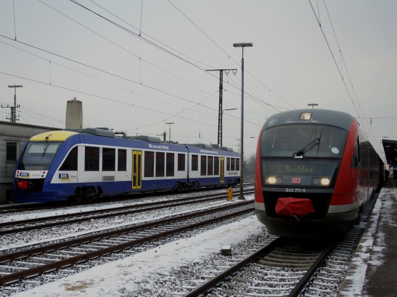  Der 648 718 der BRB am 07.01.2009 bei einer