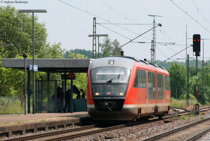 642204-2 as RE 33 512 (Crailsheim-Aschaffenburg Hbf) when in Königshofen