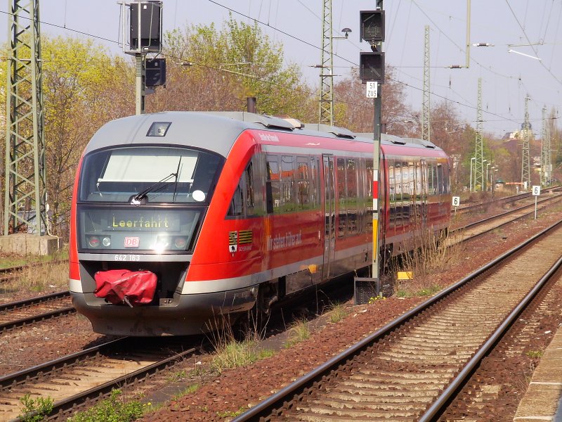 642 163 der Elbe Saale Bahn mit dem Ziel Leerfahrt fotografiert in