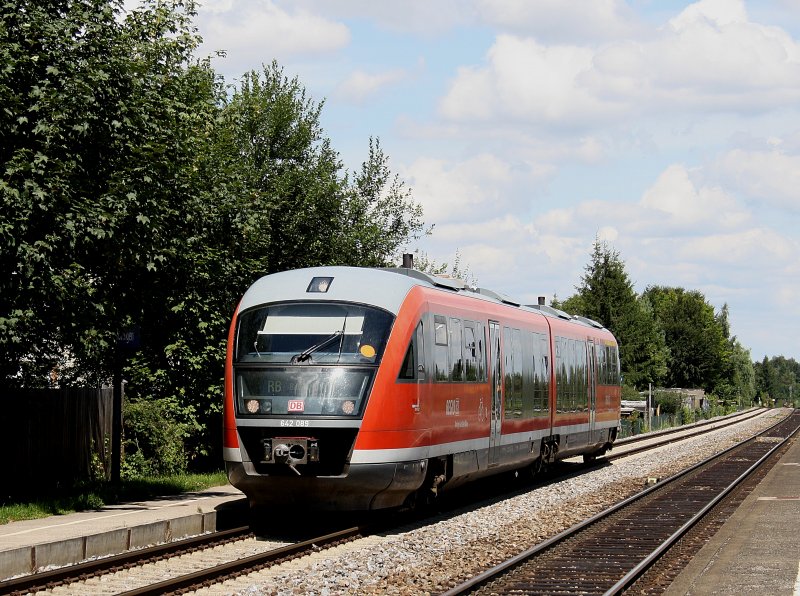 Der 642 089 am 26.07.2009 bei der Einfahrt in Bobingen.