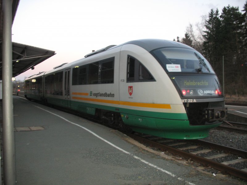 A Desiro the Vogtlandbahn, recorded on 03/04/2009 in Münchberg. I