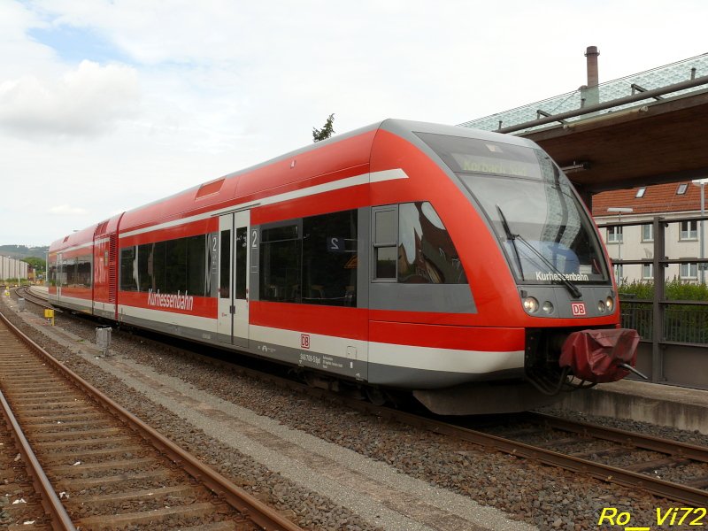 RB der Kurhessenbahn. Bf Korbach, 02.08.2008. 