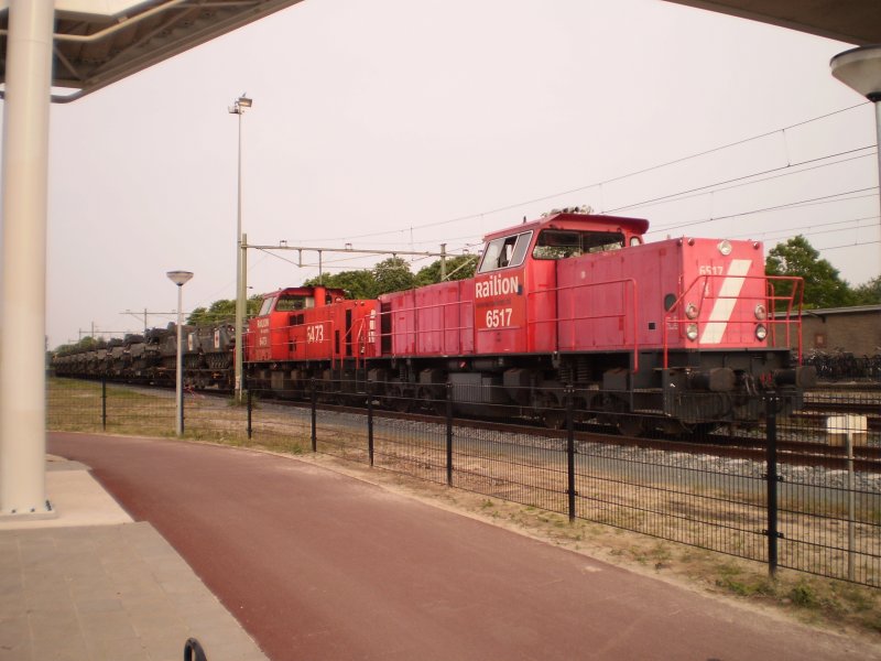 The 6517 and 6473 train station on a military train