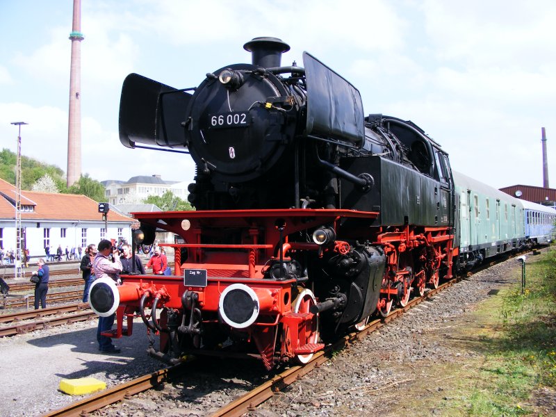 A steam locomotive of the DB series 66 in the