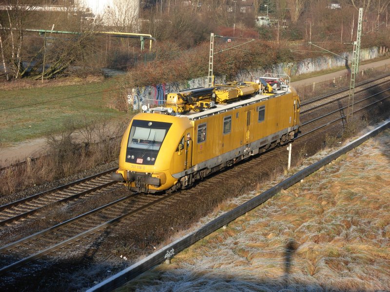 Die BR 711 118-0 am 02.01.2008 auf der Nokia-Bahn in