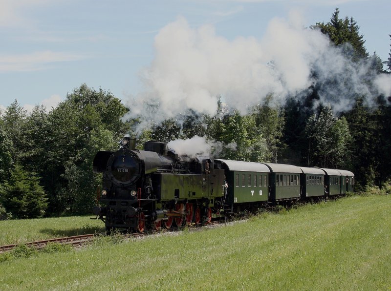 Die 78 618 am 31.05.2009 mit einem Sonderzug unterwegs auf