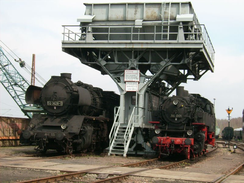 50 3628+86 001 standen unter dem Kohlehochbunker im SEM Chemnitz