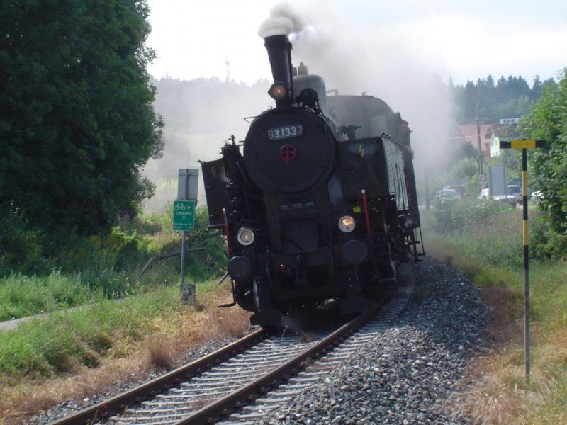 Vintage train on the way from Ferlach to Klagenfurt (automatically