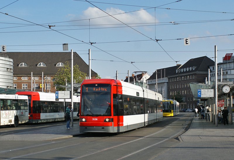 A tram on 21/09/2008 near the main railway station Bremen.