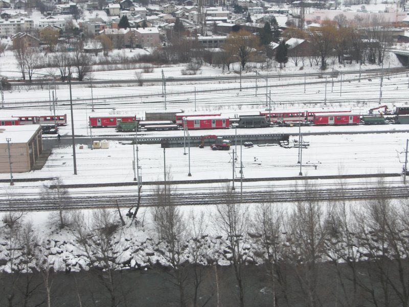�berblick �ber das Depot der MGB nahe Visp. Foto aus