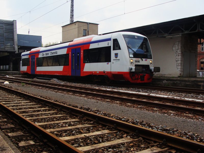 CBC VT 513 on 22.4.2009 in Chemnitz Hbf (automatically translated,