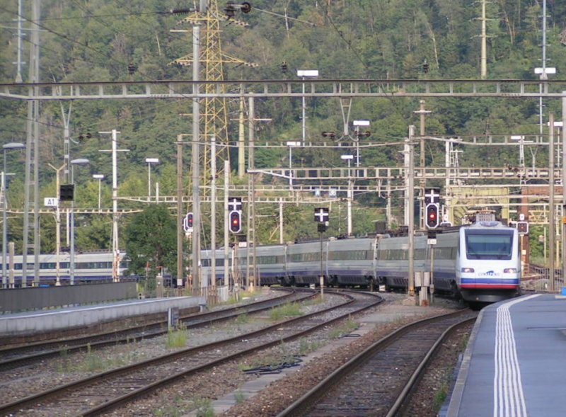 Cisalpino aus Richtung Visp am 02.08.07 bei der Ankunft in
