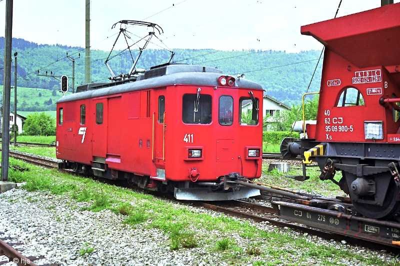 De 4/4 411 in Glovelier (12. Mai 1993) 