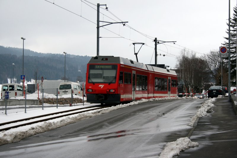 Regionalzug Tavannes - Le Noirmont (ABe 2/6 632) am 8.3.2008