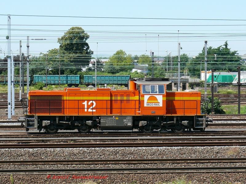 Seco-Rail locomotive 12 of the MaK G1206-freight station house in