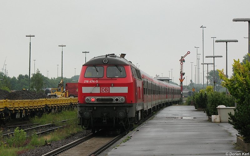Noch verkehren die 218er der DB auf der Strecke zwischen