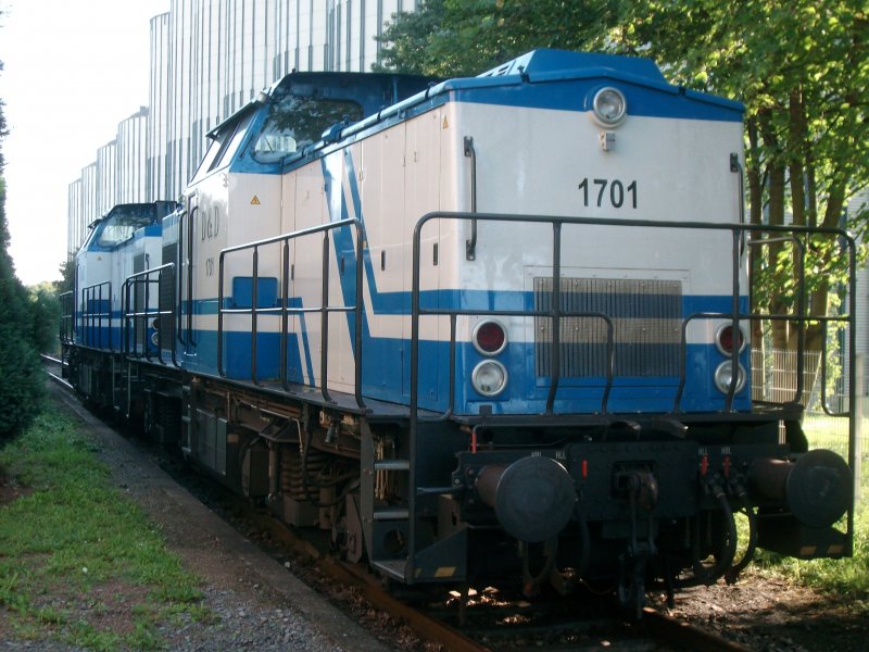 D & D locomotive 1701 and 1702 waiting in Bad