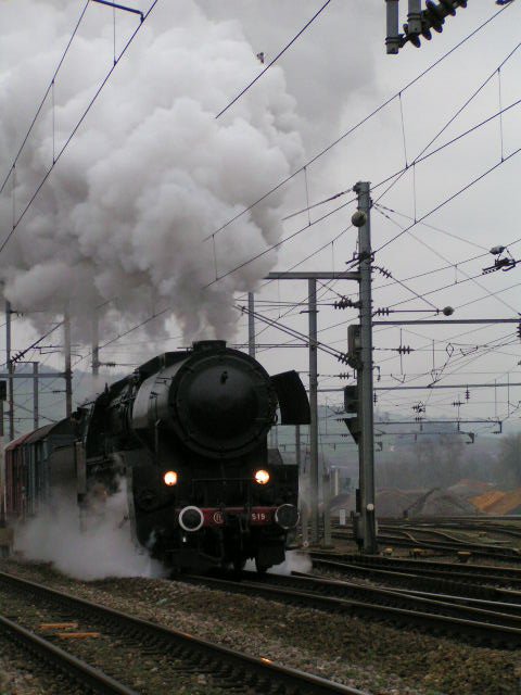 Dampflok 5519 am 28.01.07 bei Pendelfahrten zwischen Ettelbrck und Bissen.