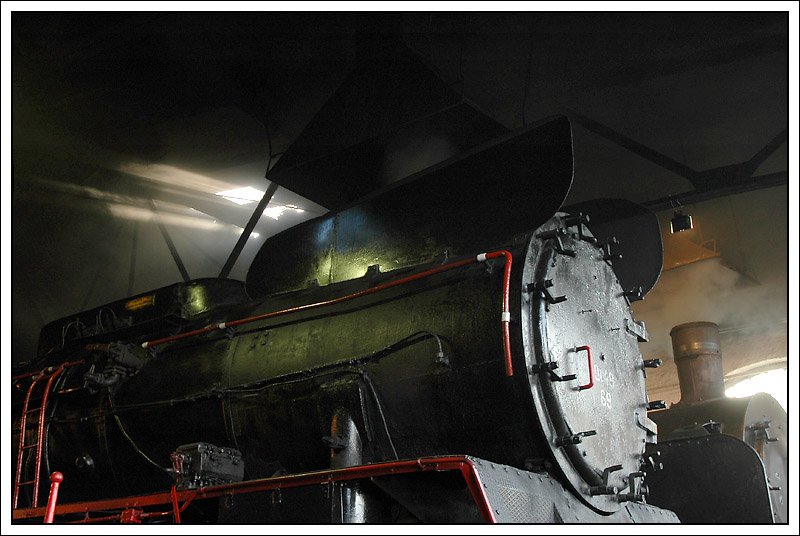 Snapshot from the steam locomotive engine shed in Wolsztyn, taken