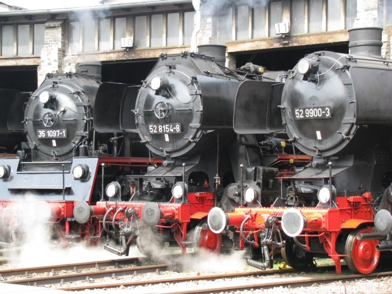 Dampflokomotiven der BR 35 1097-1, BR 52 8154-8, BR 52