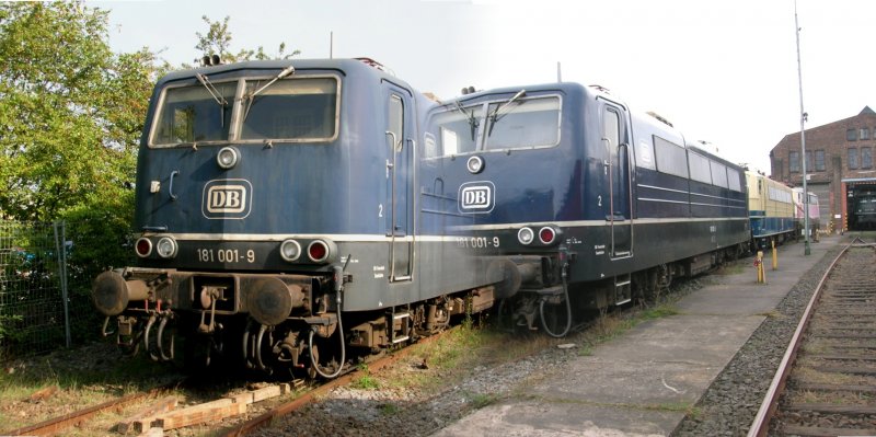 181 001 im DB-Museum Koblenz. Links vor, Rechts nach der