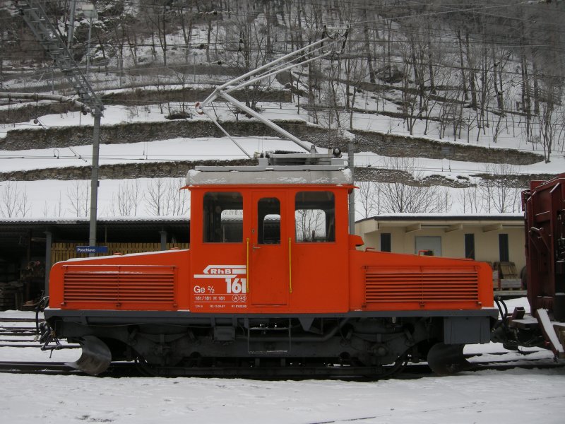 Ge2/2 161 am 1.2.09 in Poschiavo. 