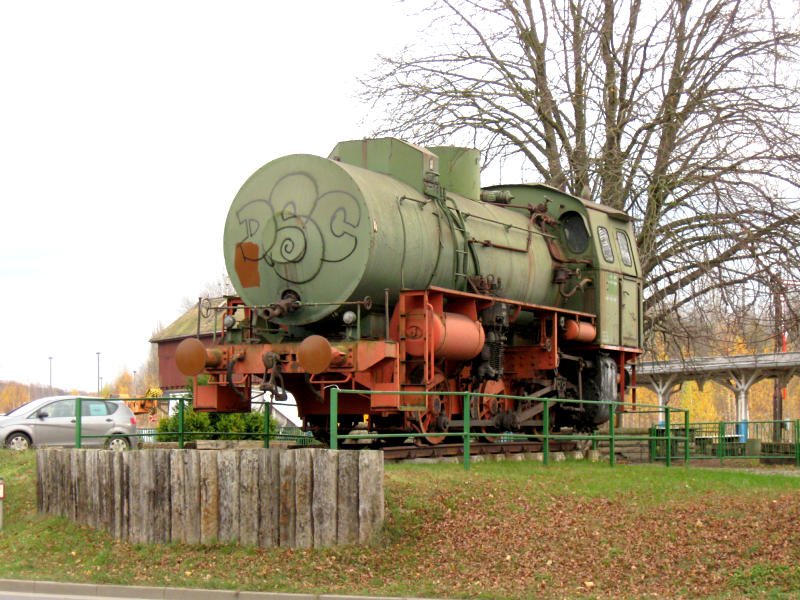 Diese Dampfspeicherlok steht am Bahnhof Meuselwitz, 11.11.08