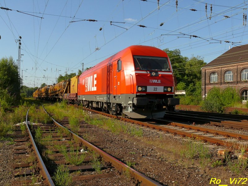 WLE 22 mit Bauzug von Schweerbau. Witten, 24.07.2008. 