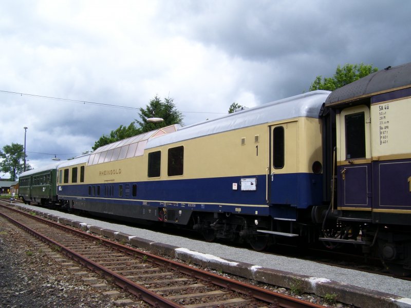 The observation car (dome car) of the station Schlettau Rheigolds