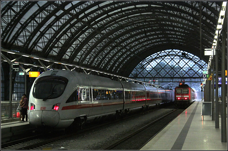 Hauptbahnhof Dresden: hier haben wir Schutz gesucht, denn drau�en tobte