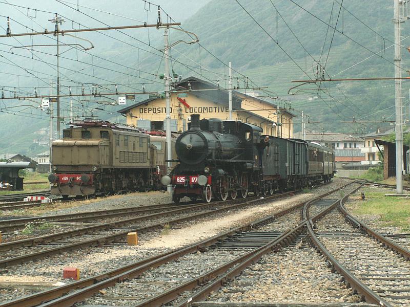  3 Oldtimer Histor.Dampfzug (Gruppo ALe 883) mit 625.177 (Schwartzkopff 1922)von