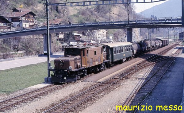 RhB Ge 6/6 414 - Jenaz - 25.04.1988 