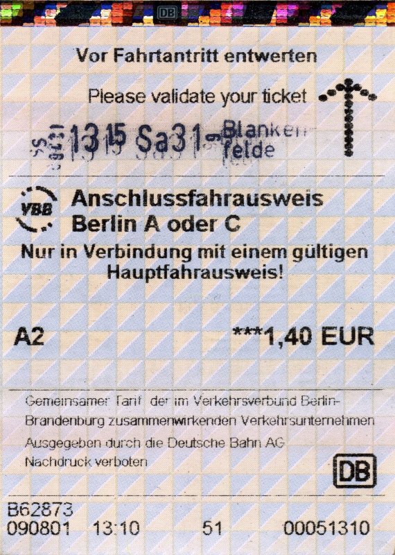 Blankenfelde (Kr. Teltow-Fl�mig), 01.08.2009, Anschlussfahrausweis Berlin A oder C f�r