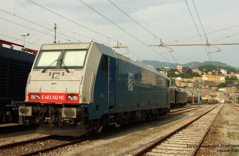 The North Cargo (Ferrovie Nord Milano) E483.102 is parked in