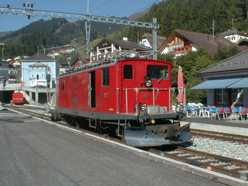 FO Furka-Oberalp Bahn Lok HGe 4/4 No.32 am 24.08.00 in Disentis