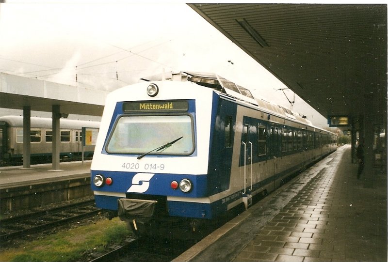 ÖBB locomotive 4020 014 in May 1998 in Garmisch Partenkirchen.