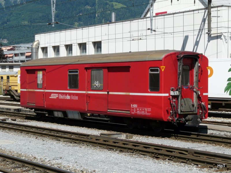 RhB - Gep�ckwagen D 4212 in Landquart am 26.07.2009 