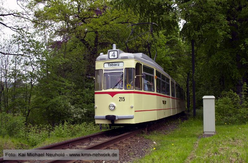Wagen 215, ein historischer Gotha-Gelenk-Triebwagen G4, ist am 15. Mai