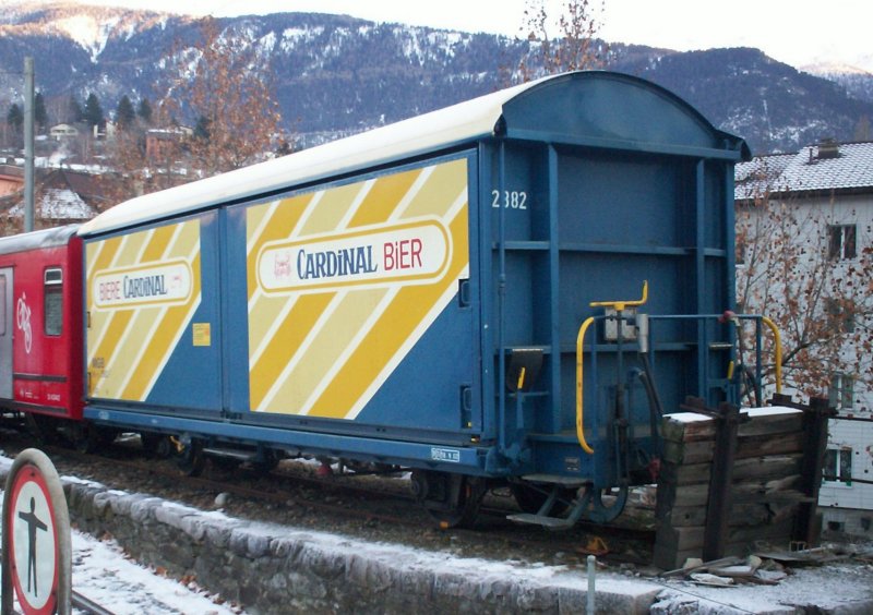 Freight cars parked in Brig 12/26/2006. (automatically translated, Powered by