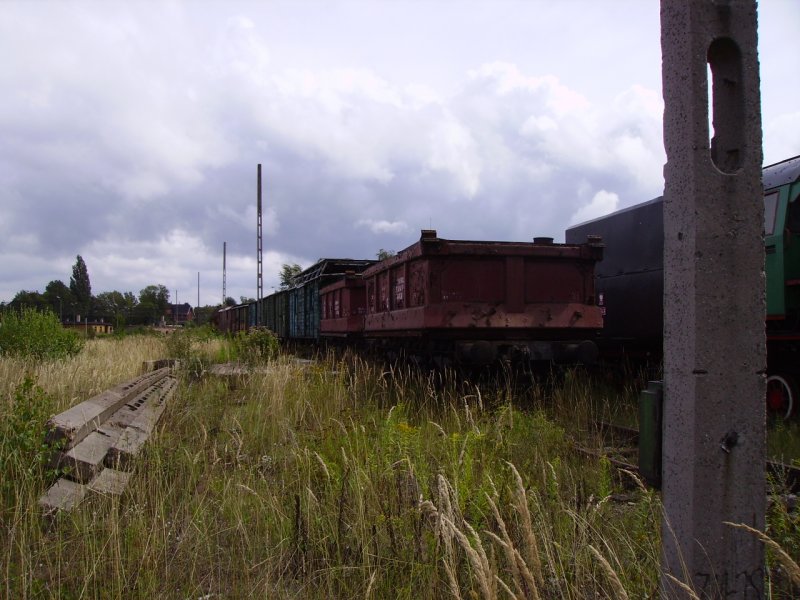 Auf dem Betriebsgel�nde des Bahnbetriebswerks Pyskowice. (Sommer 2006) Heute findet