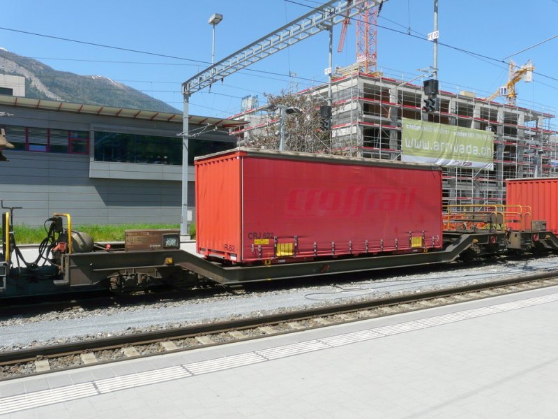 RhB - wagon Sbk-v 7705 in the station of Chur